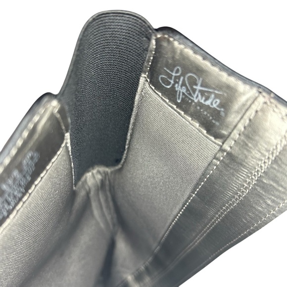 Life Stride tall black boots buckles stretch zippers size 7.5 W - Picture 7 of 9